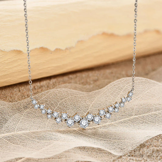 D VVS1 Color Luxurly Moissanite Necklace for Women Silver 925 Yellow Gold Plated Pendant for Wedding Anniversary Gift