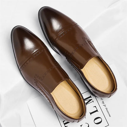 Big Size Dress Shoes for Men Solid Color Summer Autumn Fashion Business Casual Shoes Male British Style Cow Leather Shoe Man