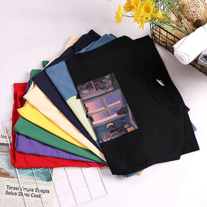 Brooklyn New York 1898 City Letter Print Female T-Shirt Street Breathable Tops Oversized Clothes Comfortable O-Neck Short Sleeve