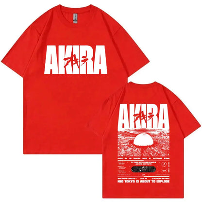 Japanese Men's and Women's Science Fiction Graphic T-shirt Large Retro T-shirt Anime Movie Akitaro Kaneda Men's T-shirt Top