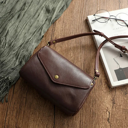 High Quality Genuine Leather Women Crossbody Bag New Style Multi-Layered Messenger Bags Small Female Mobile Phone Purse Bag