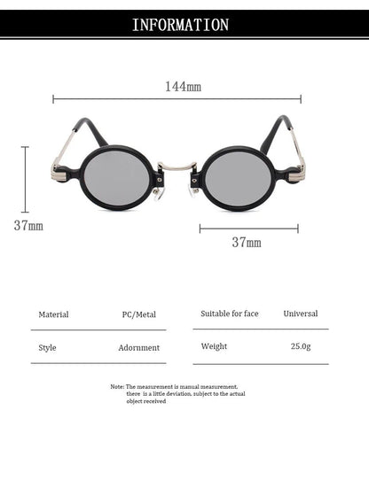 Small Round Punk Sunglass Men Vintage Vacation Steampunk Sunglasses Women Trendy Retro Fashion Glasses Gafas De Sol Hombre Vasos