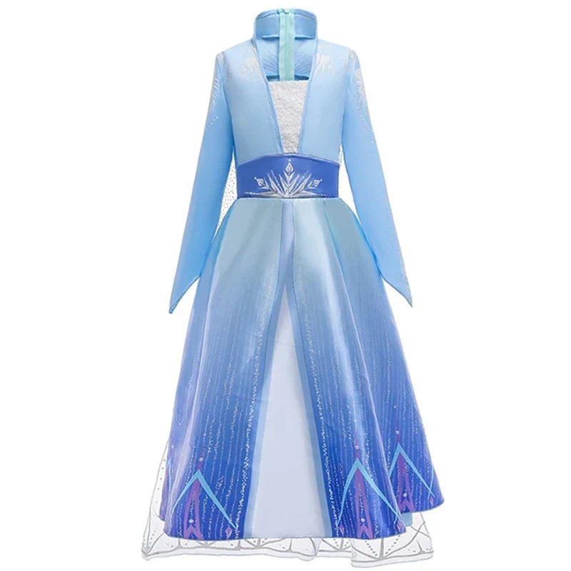 Muababy Princess Dress for Girls Aurora Belle Elsa Jasmine Cosplay Costume Party Halloween Carnival Outfit Kids 2-8Y Vestido