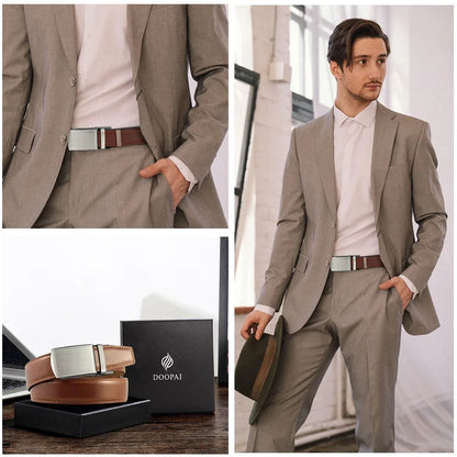Mens Leather Belt Multiple Colors Automatic Available Belts Leisure Fashion Ratchet Belts for Men Pants Waistband