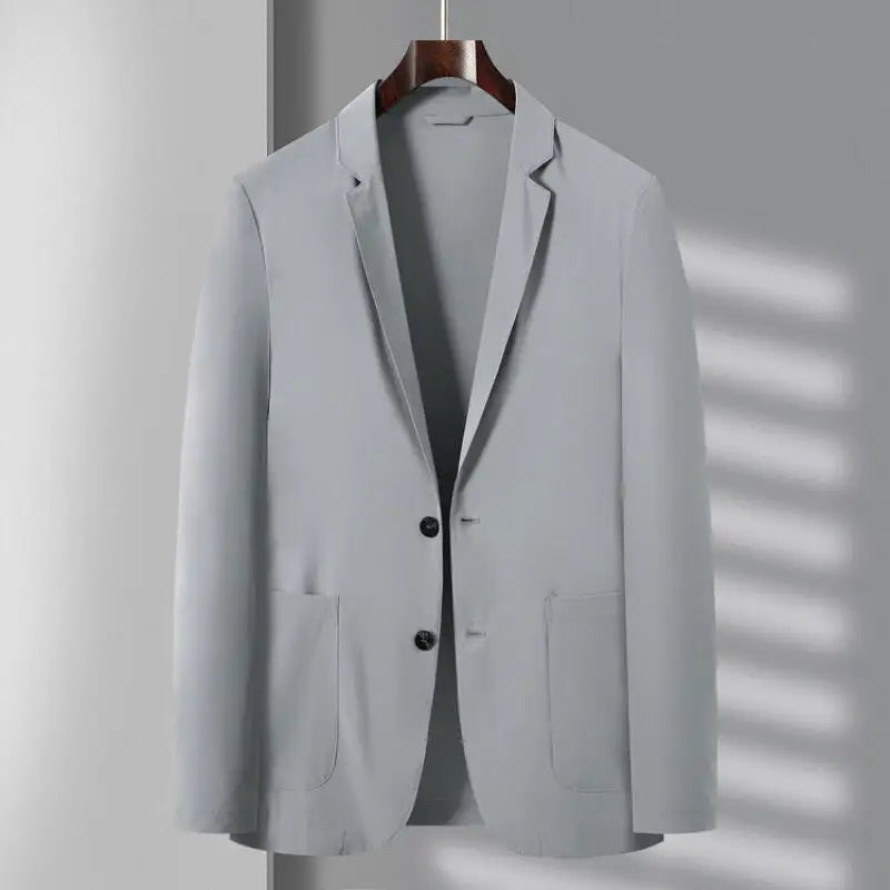 Spring Summer Casual Sunscreen Blazers Men Lightweight Solid Fashion Suit Coat Thin Male Business Single Breasted Blazer Outwear