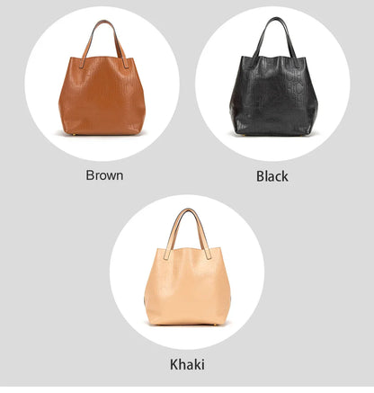 Genuine Leather Classic Style Women's Handbag Minimalist and Versatile Exquisite Craftsmanship Solid Color Elegance