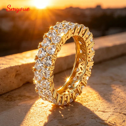 3mm Heart Cut Full Moissanite Rings for Women Stackable Ring Eternity Band S925 Sterling Silver 18k Plated Jewelry Gifts
