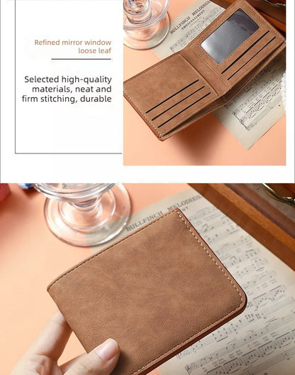 2026 Nouveau Portefeuille Homme Court Pince à Billets Zippé Cuir Souple Léger Simple