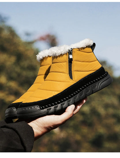 New Fashion Men's Boots Winter Plush Men Snow Boots Warm Fur Ankle Boots Outdoor Non-slip Sneakers Winter Casual  Boots Size 46