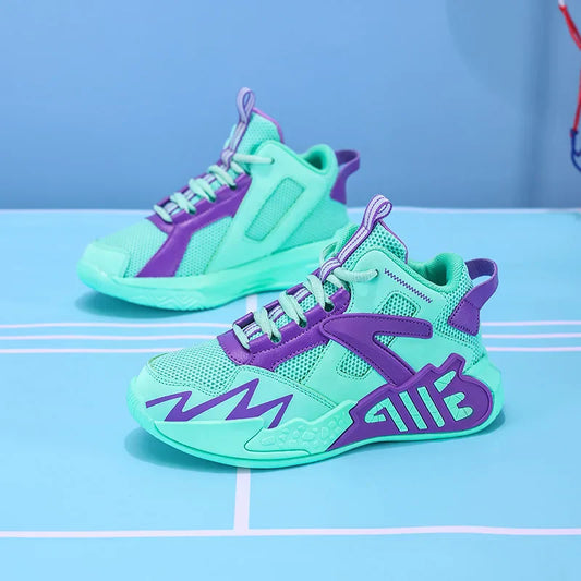 A pair of children's four-season mesh high-top basketball shoes, wear-resistant basketball shoes, sizes 33-40，HL-999