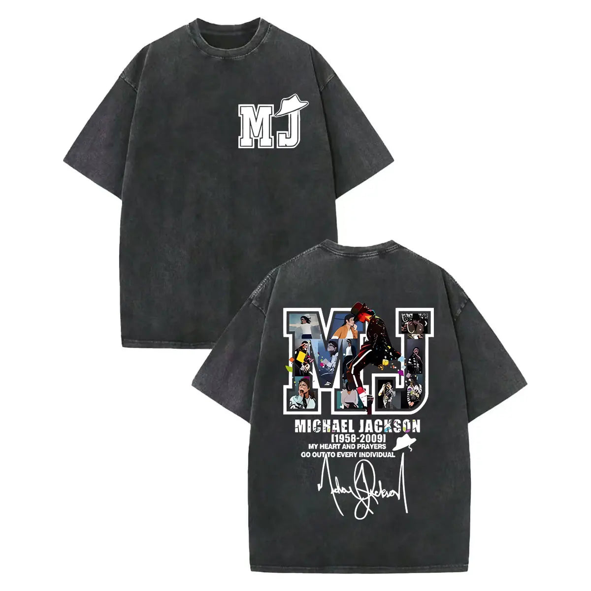 Vintage Washed Michael Jackson Graphic T Shirts Men Women Harajuku Rock Clothing T-shirts Fashion Casual Short Sleeve T-shirt
