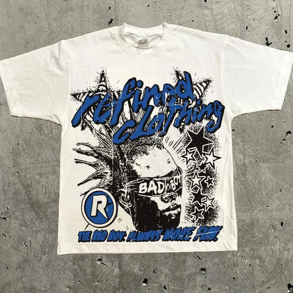 Harajuku Letter Graphic T Shirts Y2k Tops Gothic High Street Oversized T Shirt Casual Streetwear Vintage Tee Clothing Unisex