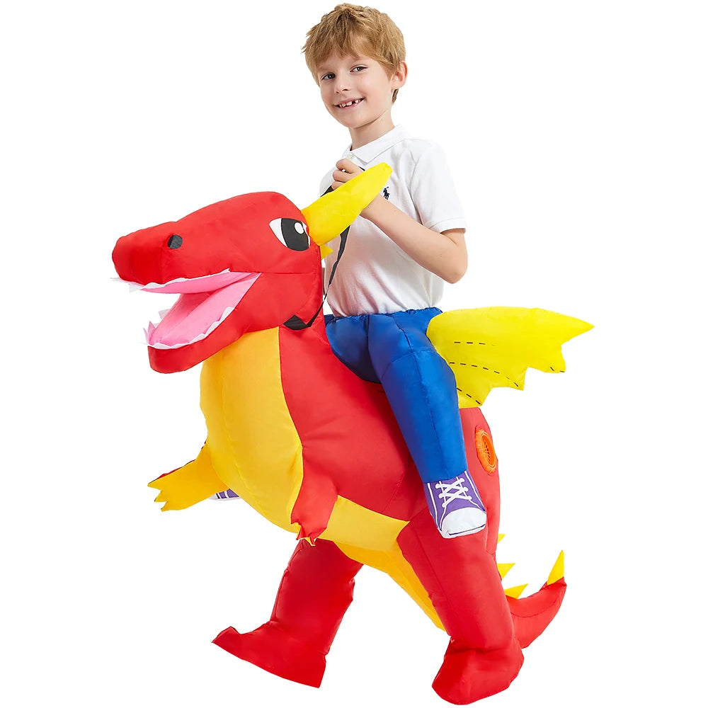 Kids Child Dinosaur Unicorn Inflatable Costume Cute Funny Clothing For Boys Girls Halloween Christmas Performance Party Suits