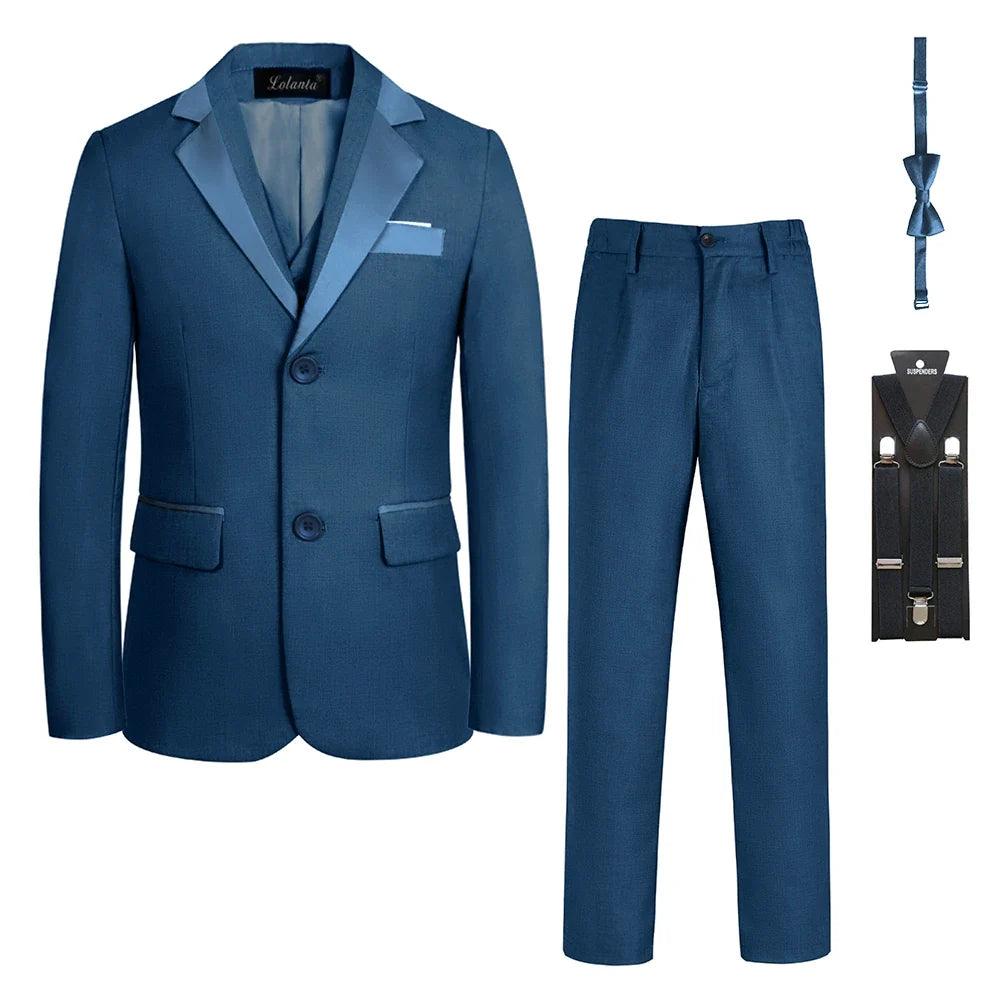 5Pcs/6Pcs Boys Suits Tuxedo Formal Blazer Page Boy Suit Slim fit for Wedding Party 2-14Years