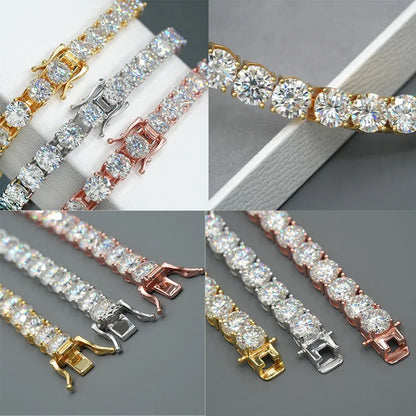 925 Sterling Silver Moissanite Bracelet 0.1ct 3mm D VVS1 Diamond with GRA for Women Sparkling Wedding Party Fine Jewelry