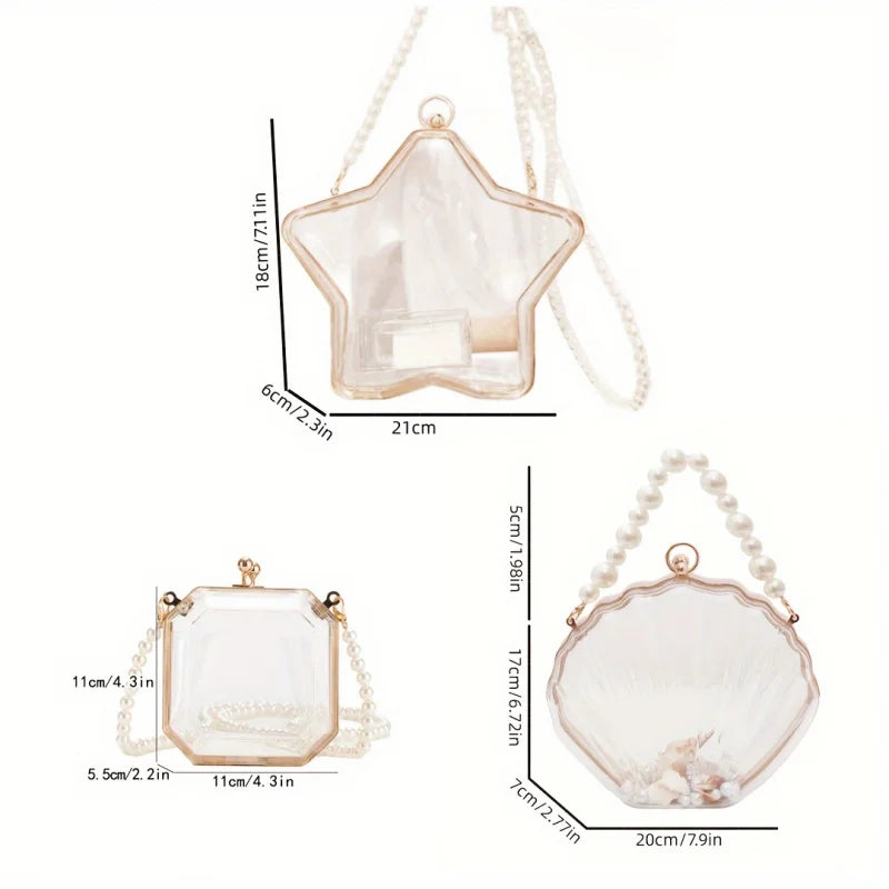 Clear Acrylic Shell Shaped Bag, Trendy Chain Crossbody Bag, Women's Niche Design Novelty Purse
