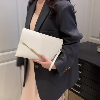 Fashion Women Clutch Soft PU Leather Solid Color Evelope Bag Wristlet Bags Female Small Handbags Day Clutches Evening Party Bags