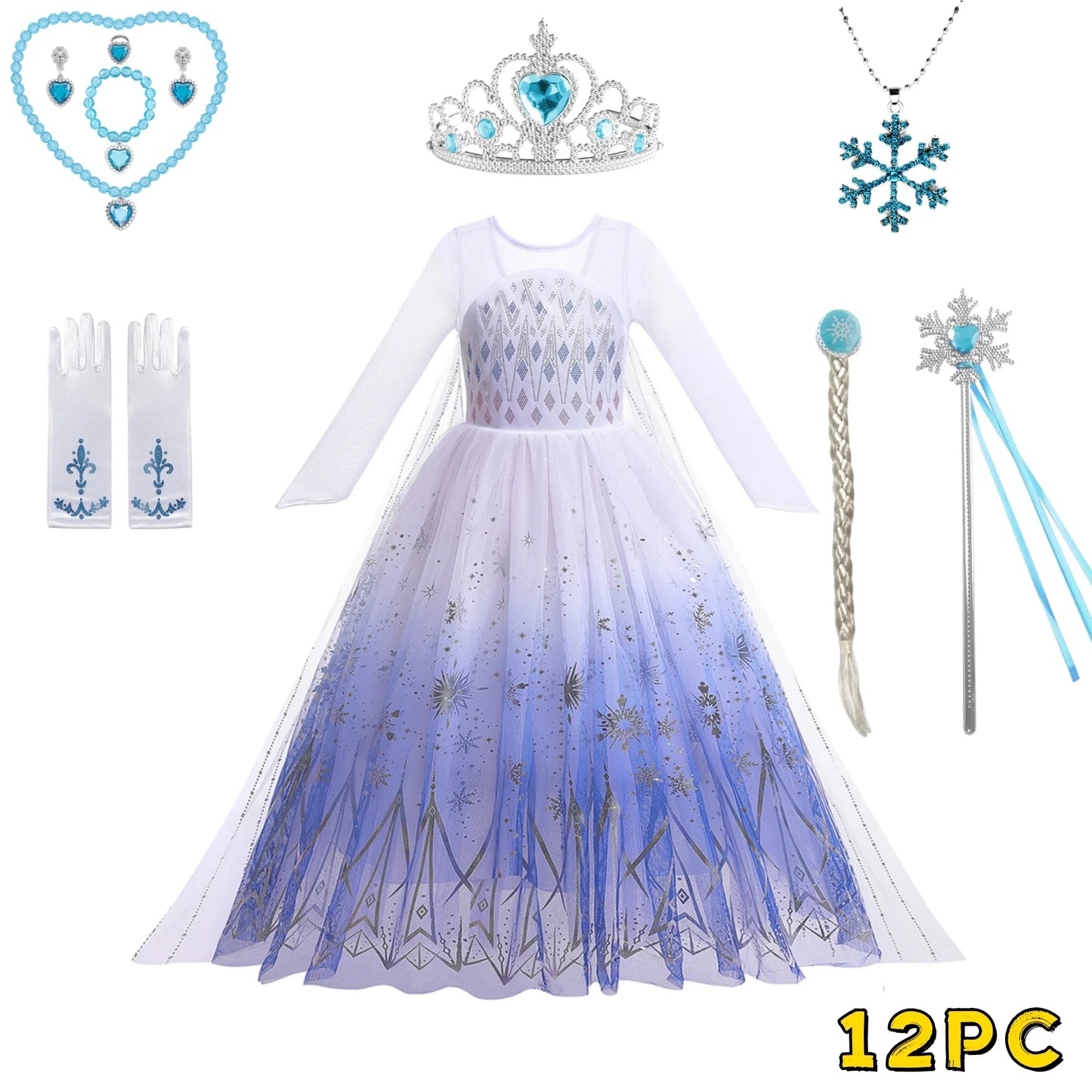Elsa Anna Kid Princess Girls Dress Rapunzal Kids Cosplay Halloween Vestidos Children Costume Birthday Party Dress