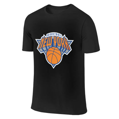 100% Cotton New York Basketball T-Shirt Men's Double Sided T Shirt Men O-Neck Summer Shirts Tops Oversized