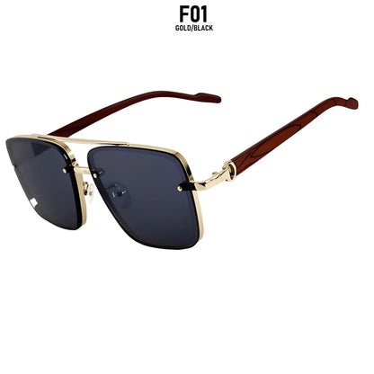 UV400 Protection Square Sunglasses Women Trendy Beach Vacation Brand Design Wooden Vintage Retro Sunglass Men Fashion Glasses