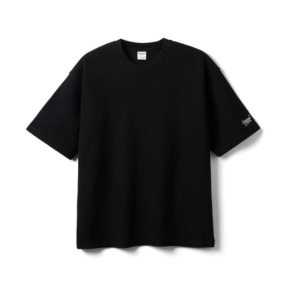2026 Summer Super Loose  300gsm Breathable Pique Fabric T-shirts Men Plus Size Tops