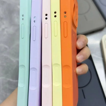 Original Silicone Candy Color for Magsafe Case for iPhone 17 Pro Max 16 15 14 13 Pro Max Magnetic Shockproof Soft Full Cover