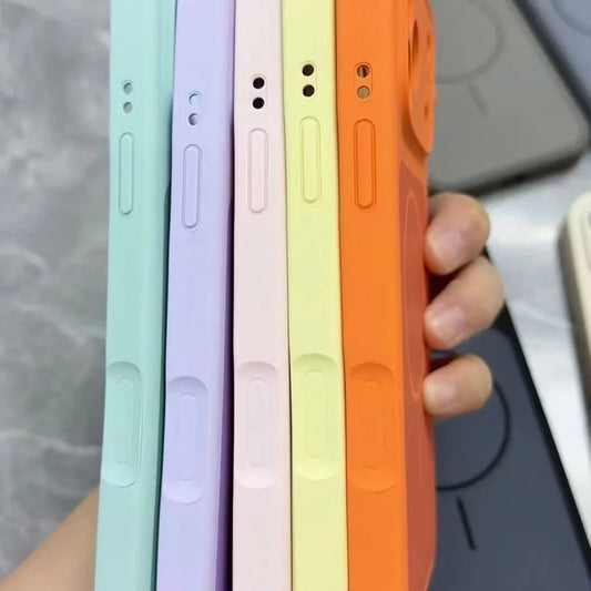 Original Silicone Candy Color for Magsafe Case for iPhone 17 Pro Max 16 15 14 13 Pro Max Magnetic Shockproof Soft Full Cover