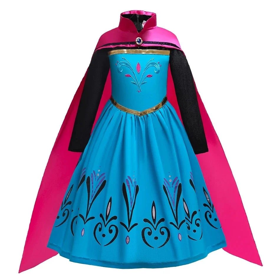 Children Costume Girl Dress Halloween Princess Cosplay Party Rapunzal Anna Elsa Birthday Clothes