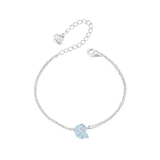 Bracelets en argent sterling 925 avec coquillages bleus pour femmes, chaîne à maillons, collection océan, cadeau BSB176