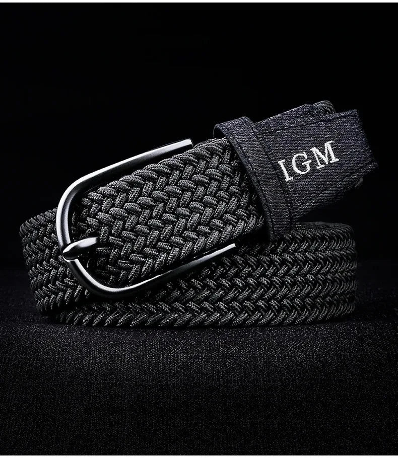 Men Belt Braided Elastic Belt for Men Stretchy Woven Canvas Fashion Belt for Versatile Jeans and Pants