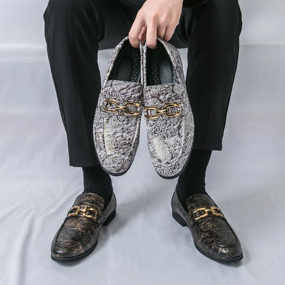 Leather Shoes Men's Business Shoes Luxury Brand Loafers Dress Moccasins Breathable Slip on Black Driving Shoes Male Formal Shoes