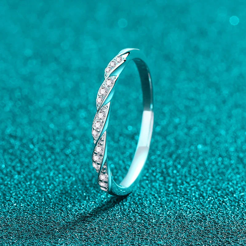All Moissanite Lab Diamond Ring for Women 925 Sterling Silver Rings with Gold Plated Wedding Bridal Proposal Promise Band