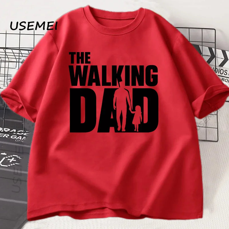 The Walking Dad Funny T-Shirt Funny Father and Daughter Matching Tee Shirt Cool Dad Graphic T Shirts Best Father's Day Clothes