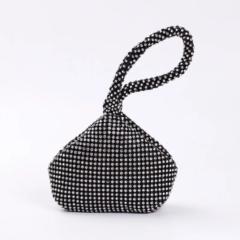 Fashion Women's Dinner Bag Diamond Inlaid Fashion New Handbag Mobile Zero Wallet Wedding Women Model Bag Luxury Champagne Color