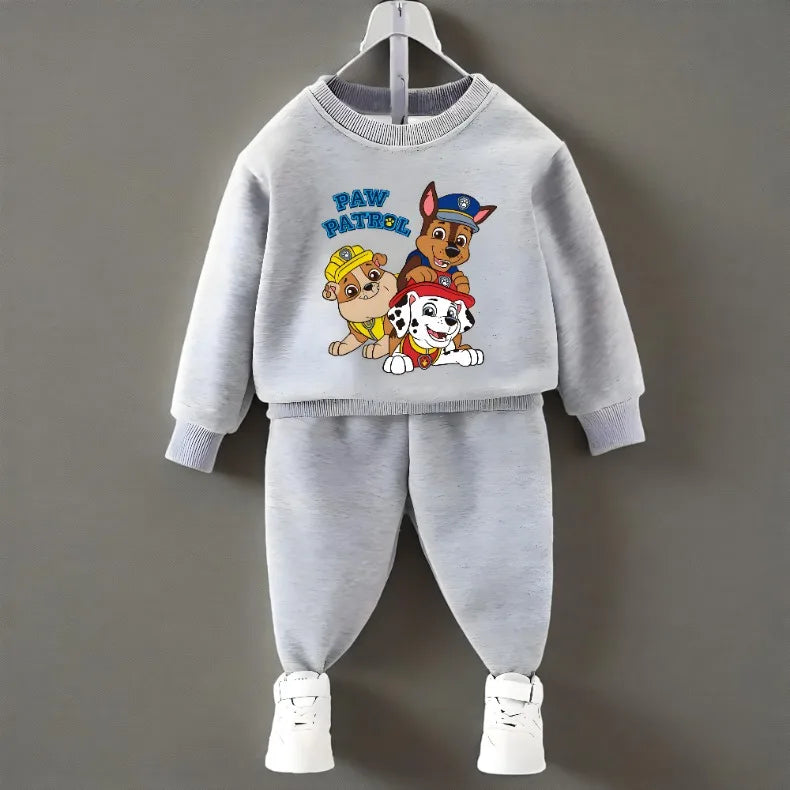 Spring Fall Boys O Neck Pullover and Sweatpant Two Piece Set Children's Casual Hoodies Sets Kids Sport Clothes Suit