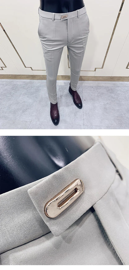 Men Suit Pants Dress Pantalone Hombre Stretch Slim Formal Trousers Calça Masculina Solid Color Casual Pants Fashion Men Clothing