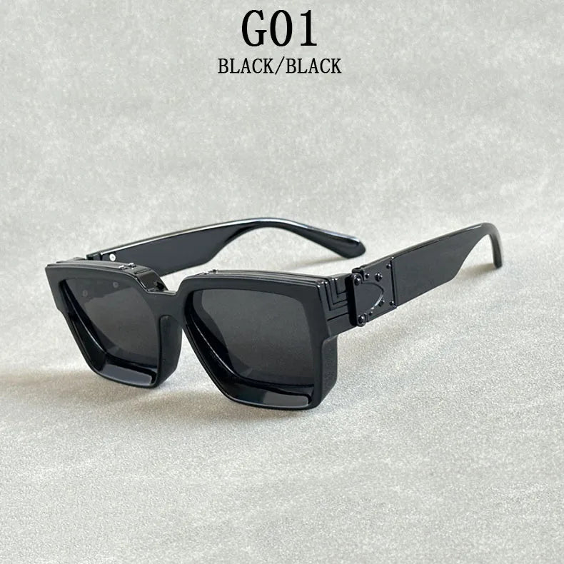Retro Millionaire Sunglasses For Men Luxury New Square Sunglasses Women Trendy Vintage Luxe Fashion Glasses Gafas De Sol Hombre