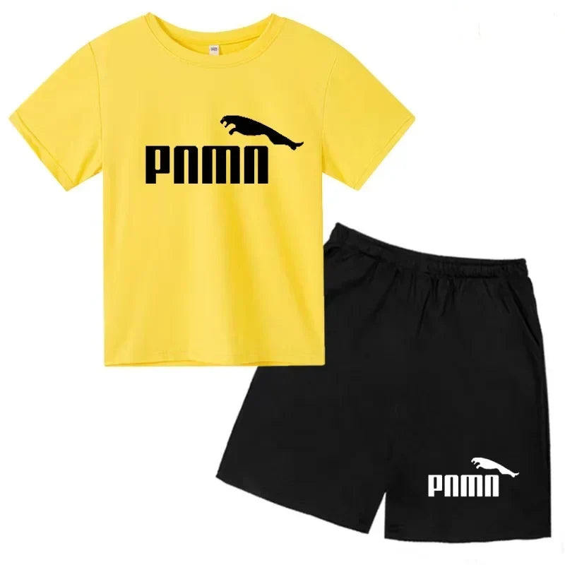 Des vêtements esthétiques pour les enfants de 3 à 12 ans, T-shirt imprimé avec des lettres, blouse à manches courtes et pantalon