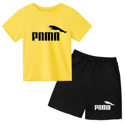 Des vêtements esthétiques pour les enfants de 3 à 12 ans, T-shirt imprimé avec des lettres, blouse à manches courtes et pantalon