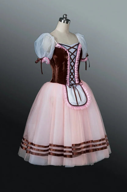 Red Giselle Ballet Dance Ballerina Tutu Dress For Girls Women Stage Performance Costume Long Ballet Dancing Dresses