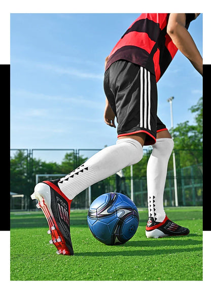 2712 Without-Lace Mens Soccer Shoes F50 SLIP-ON Non-Slip Turf Soccer Cleats Boys TF/FG Training Football Boots Chuteira Campo
