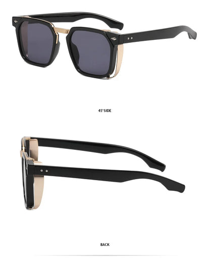 2023 Fashion Punk Sunglasses For Men Vintage Square Steampunk Glasses Luxury Sunglasses Women Trending Sonnenbrille Gafas De Sol