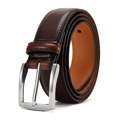 Men's Leather Belt Needle Buckle Belt Casual Genuine Leather LONG Large Belts Cowhide Belts for Man