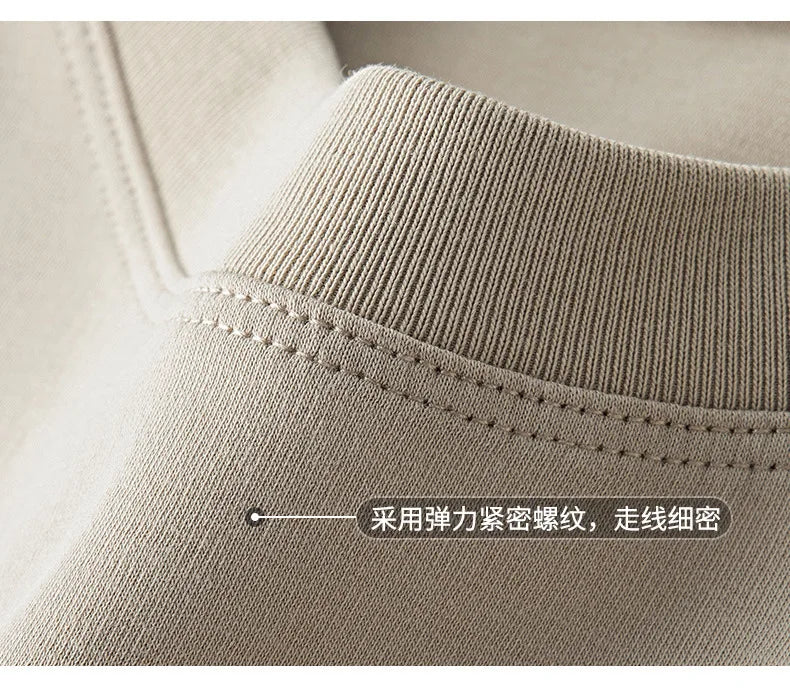 Plus Size 4XL 5XL Liquid Ammonia Mercerized Cotton T-shirt For Men Summer Cool Feeling Round Neck Top Clothes Short Sleeve Tees