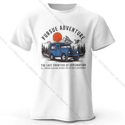 Wilderness Explorer Vintage Medal Printed Unisex Men Women T-Shirt Tees Tops 100% Cotton Topographic Graphic Bushcraft Wear