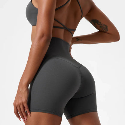 Two Pieces Yoga Set Women Gym Shorts Sports Suit Female Soften Skin-Friendly Activewear Beauty Back Women Sportswear