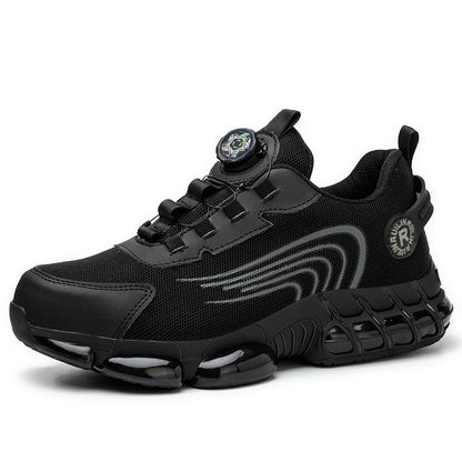  Rotary Button New Safety Shoes Men Anti-impact Anti-piercing Work Shoes Fashionable Men's Sports Shoes Air Cushion Work Shoes