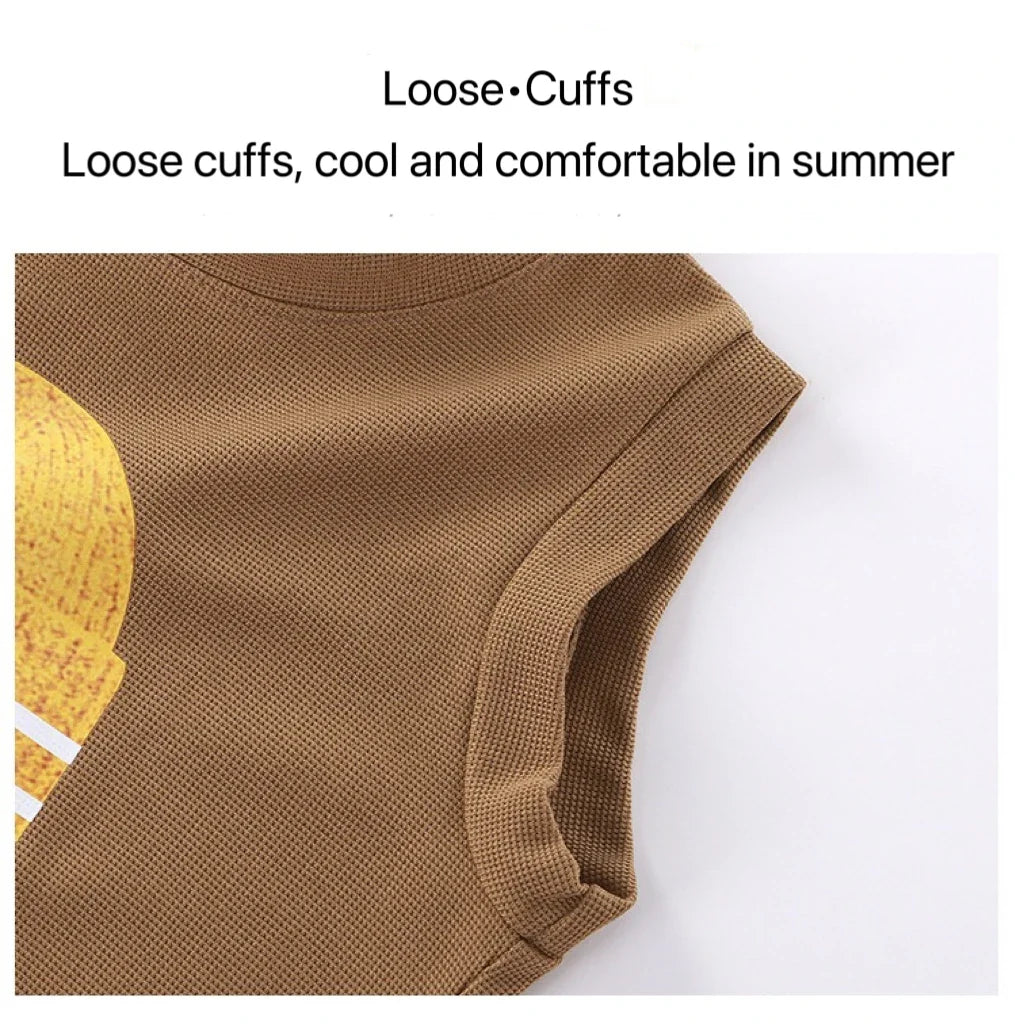 1Set Boys Girls Leisure Set Fashion Cartoon Children Short Sleeve Shorts Sets Summer Kids Clothes Baby Tee+Short Pants Tracksuit