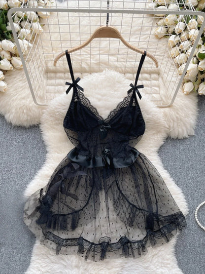 Woman Plus Size Sexy V-Neck Strap Dress Lace Trim Slim Short Dress Women Fashion Comfortable Dress Party Hotsweet