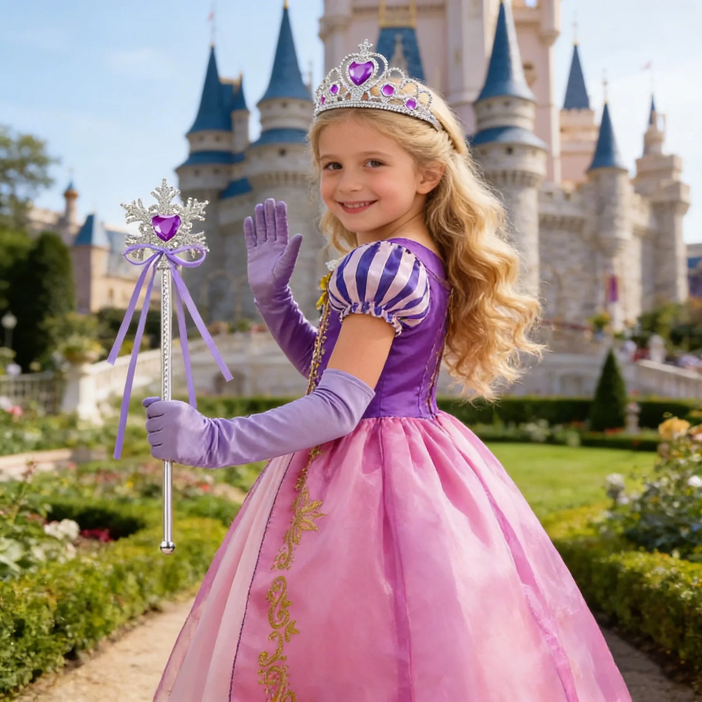Girls Costume Children Cosplay Princess Dress Kids Halloween Birthday Pageant Party Rapunzel Dress Girl Carnival Tangled Clothes